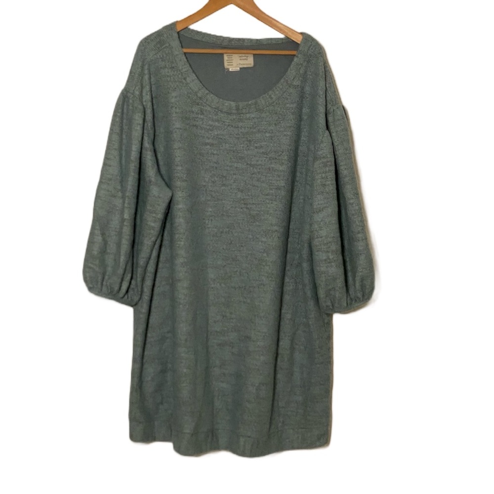 Green Soft and Lined Sweater Dress/Tunic by Anthropologie
